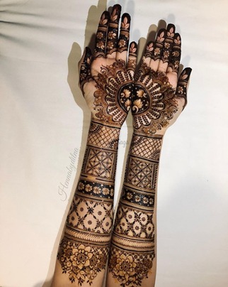 Full Hand Floral Mehndi Idea